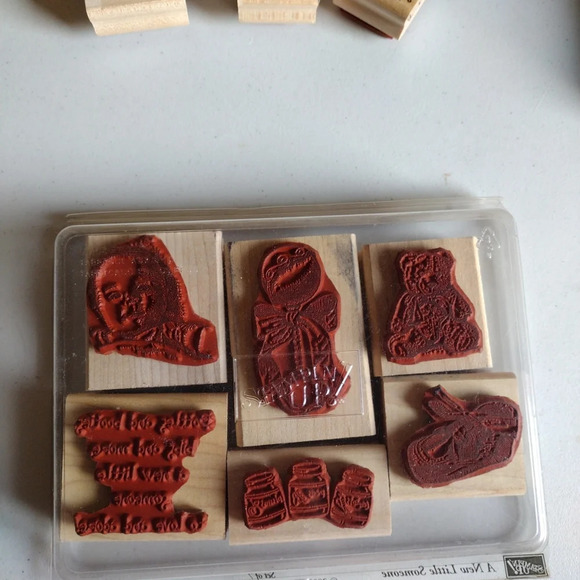 Stampin' Up! Baby Themed Wood Rubber Stamp Lot A New Little Someone+ Extras - Picture 3 of 5